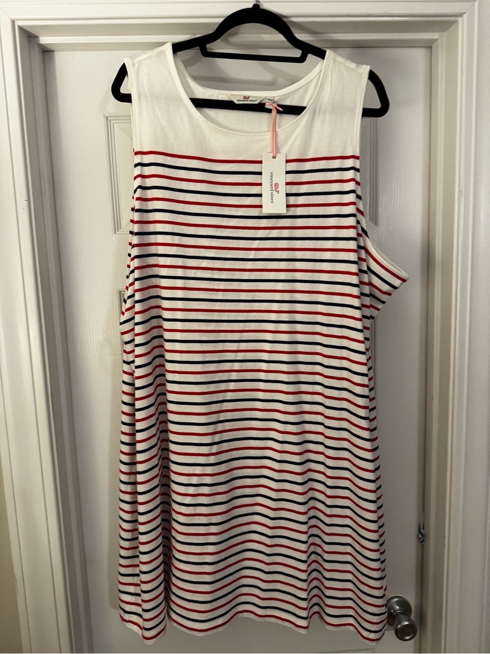 Red & Navy Striped Sleeveless Swing Dress - Vineyard Vines